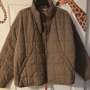 Roxy Taupe Quilted Jacket